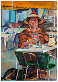 Dame au Café de Arles - acrilico su tela, 2008