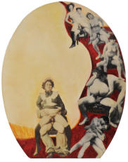 Copriwater (retro), olio e collage, 2011